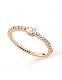 Buonocore Ring - Classic in 18K Rose Gold with White Diamonds 0.30 ct - 0