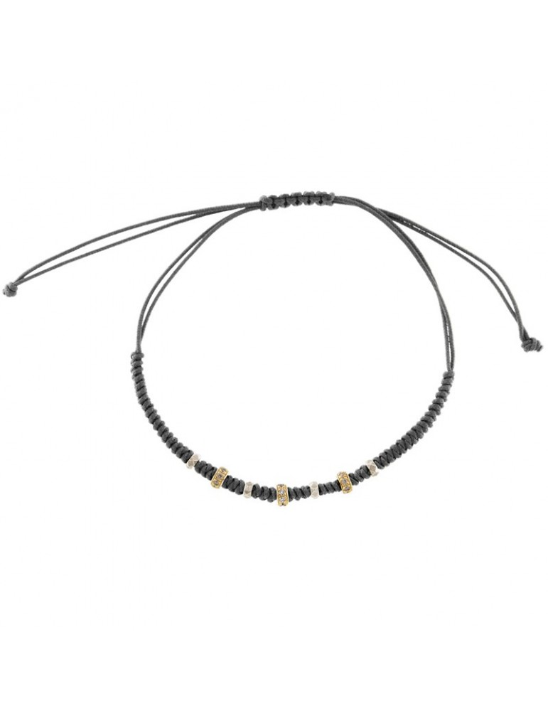 Bracciale Rue Des Mille - Tangle - Grigio - Rondelle-Zirconi-BRU02M2TG