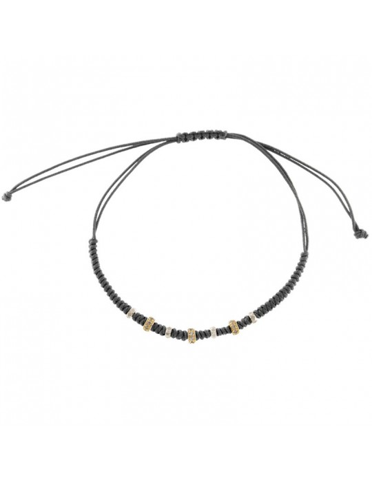 Bracciale Rue Des Mille - Tangle - Grigio - Rondelle-Zirconi-BRU02M2TG