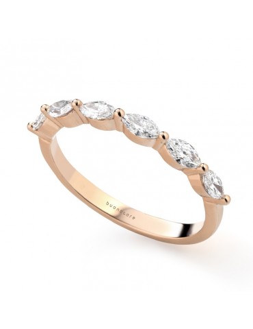 Buonocore Ring - Classic in 18K Rose Gold with White Diamonds 0.51 ct - 0
