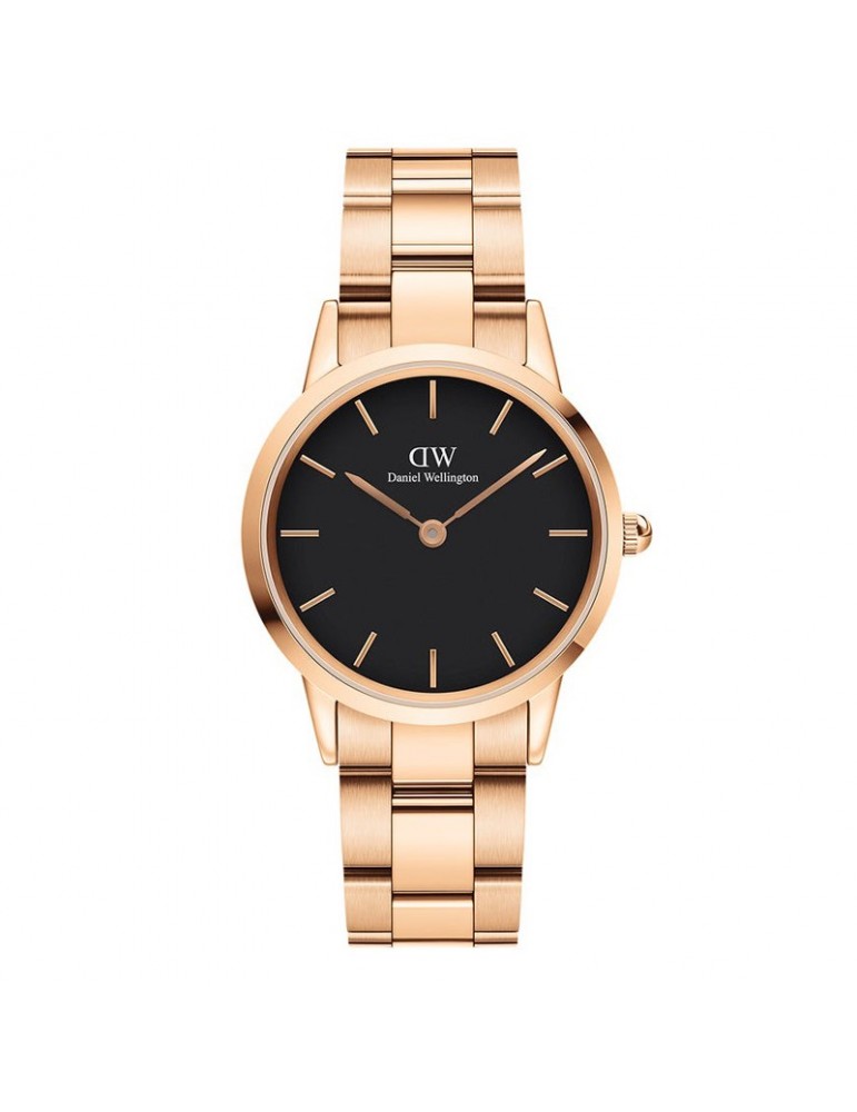 Daniel Wellington Woman's Watch - Iconic Link 32mm Rose Gold Black - 0