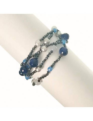 Bracciale Rajola da Donna - Jazz - Agata Blu - Spinelli Neri -54681218