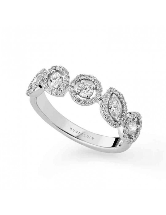 Anello Buonocore - Classic - Oro Bianco - Diamanti 0,67 ct - 1156A01DW