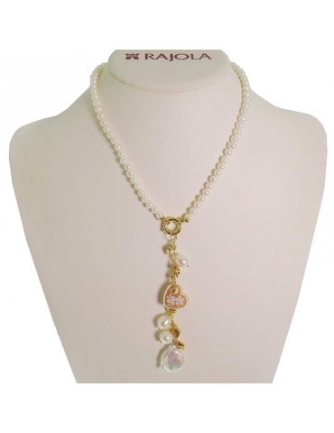 Collana Rajola - Basilea - Cammeo Pendente - Perle Bianche - 458541C