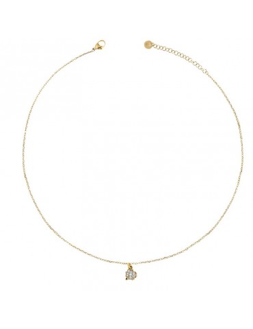 Rue Des Mille Necklace - Stardust - Four Leaf Clover - Zircons-GRZ011QUADAU