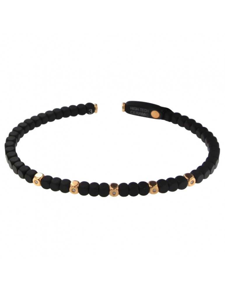 Bracciale Roberto Demeglio - Dado - Ceramica Nera - Diamanti - DD4CN5PDBOR
