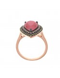 Anello Salvatore Plata - Genuine - Argento 925% Rose Gold - Cristallo Rosa - Zirconi - Misura 14 - 252S0040