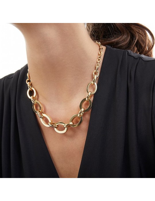 Unoaerre Necklace - Square - Oval Squared Chain -45cm-4EXH0014G-1AR