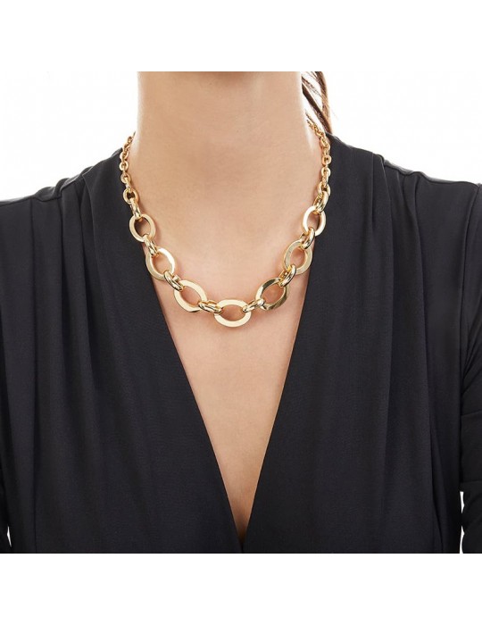 Unoaerre Necklace - Square - Oval Squared Chain -45cm-4EXH0014G-1AR