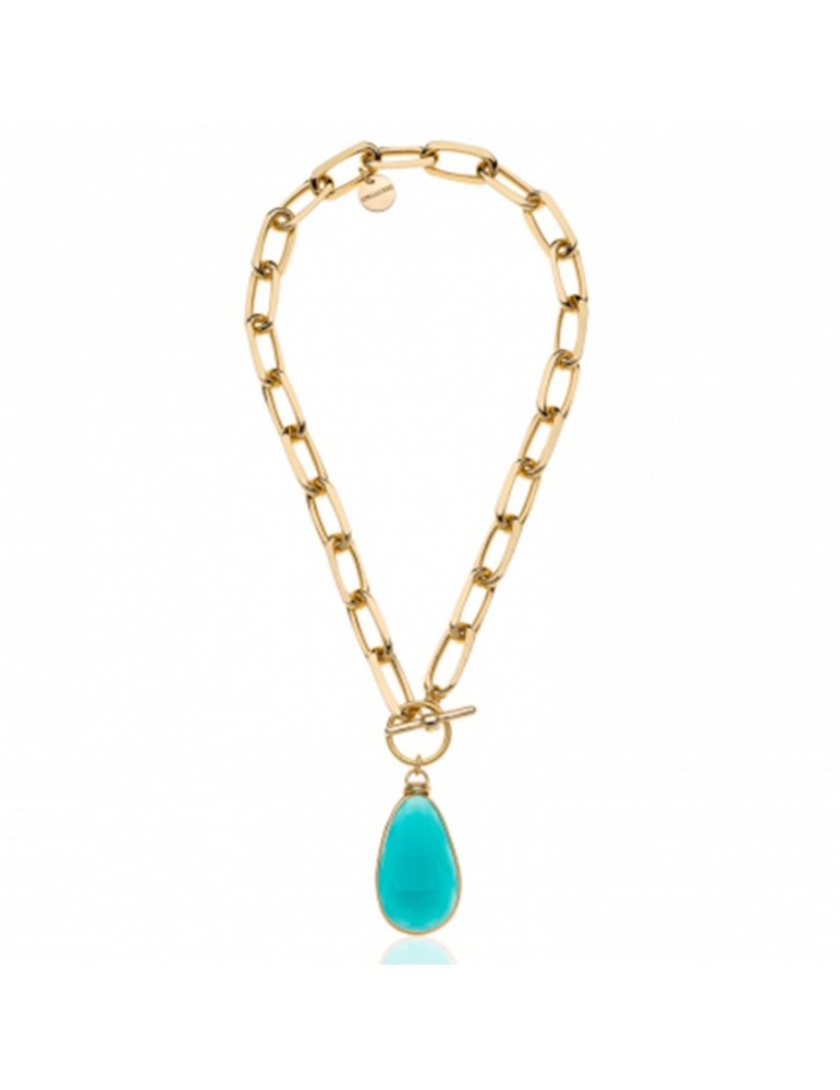 Unoaerre Necklace - Classica - Gold - Turquoise Pendant - 6EXH0025G-1AR