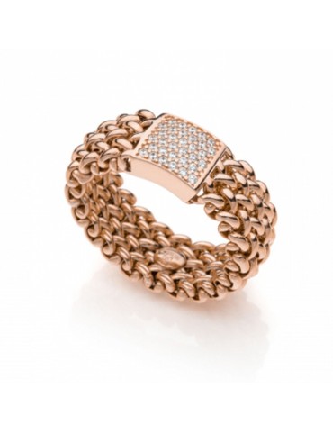 Anello Unoaerre-Chicco-Rosè-Zirconi Bianchi-Misura 14-711ECA0111R14-1AR