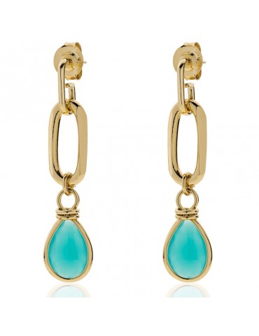 Unoaerre Earrings - Classica - Gold - Turquoise Crystals-6EXO0028G-1AR