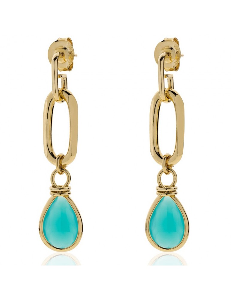 Unoaerre Earrings - Classica - Gold - Turquoise Crystals-6EXO0028G-1AR