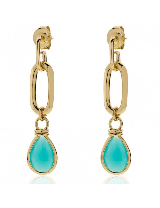 Unoaerre Earrings - Classica - Gold - Turquoise Crystals-6EXO0028G-1AR