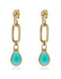 Unoaerre Earrings - Classica - Gold - Turquoise Crystals-6EXO0028G-1AR