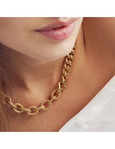 Unoaerre Necklace - Smooth Grumetta Chains - Forzatina Gold-EXH5224G-1AR 2