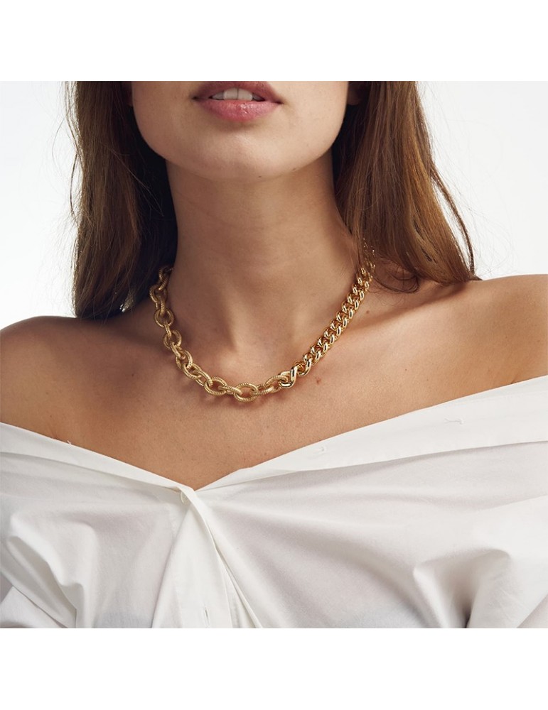Collana Unoaerre - Catene Grumetta Liscia -Forzatina Gold-EXH5224G-1AR