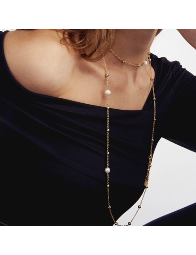 Unoaerre Necklace - Natural Pearls - Chain - Spheres - EXH5234G-1AR