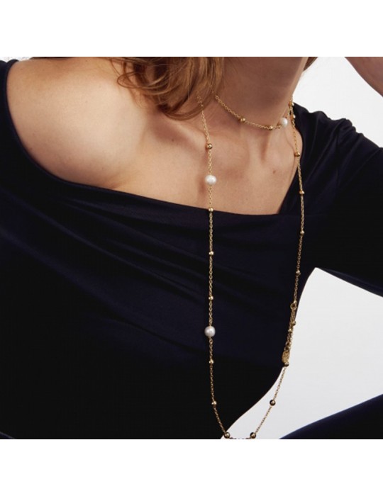 Unoaerre Necklace - Natural Pearls - Chain - Spheres - EXH5234G-1AR