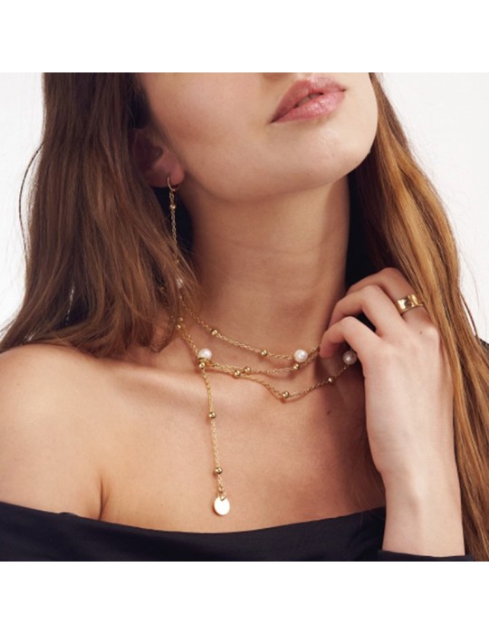 Unoaerre Necklace - Natural Pearls - Chain - Spheres - EXH5234G-1AR