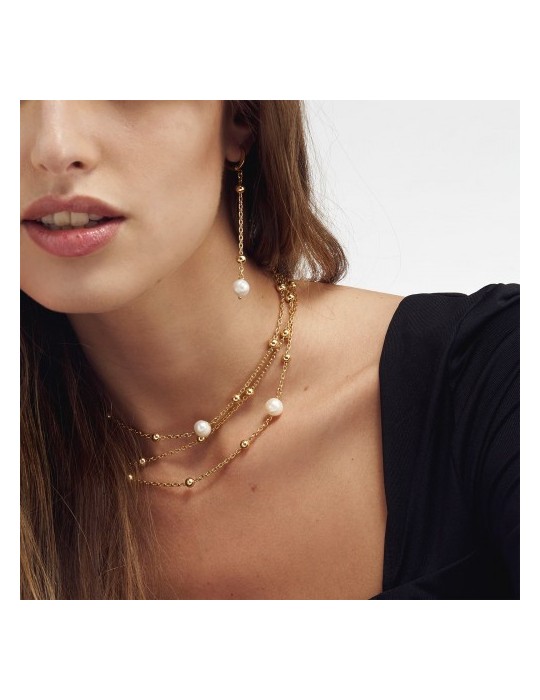 Unoaerre Necklace - Natural Pearls - Chain - Spheres - EXH5234G-1AR