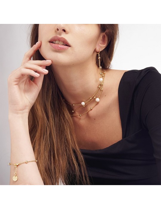 Unoaerre Necklace - Natural Pearls - Chain - Spheres - EXH5234G-1AR
