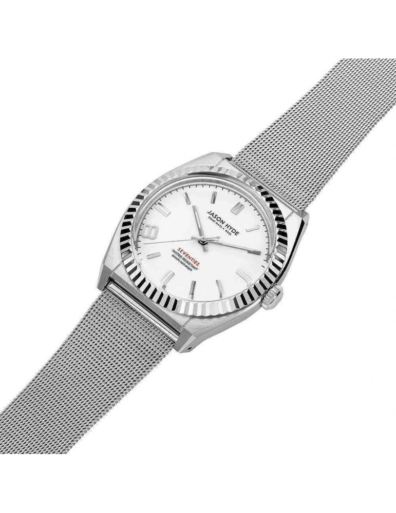 Orologio Jason Hyde - Eight - Solo Tempo - Argento-36mm-Bianco-JH20025