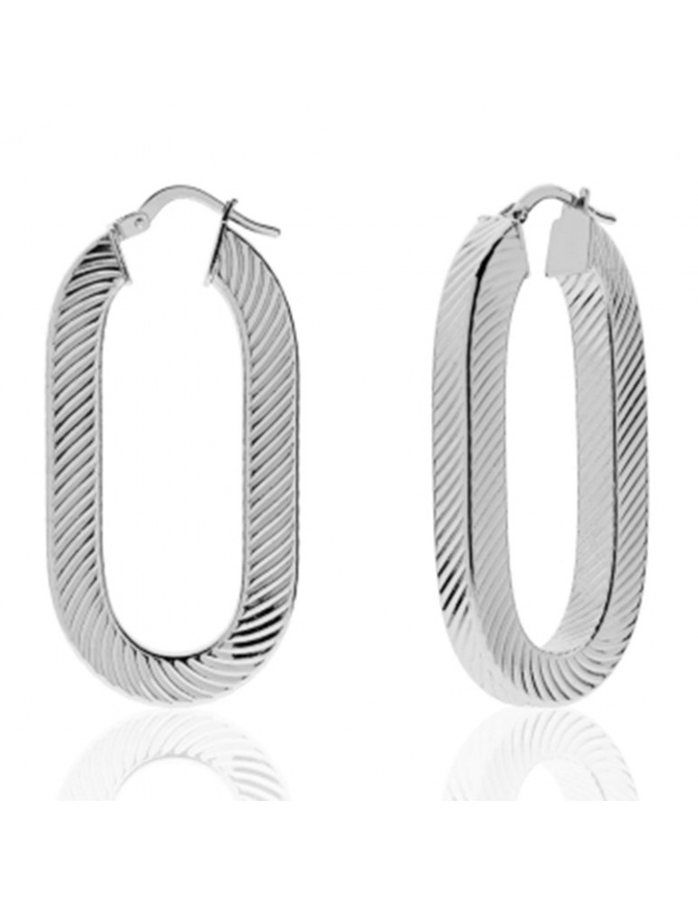 Orecchini Unoaerre - Square -Maglia Ovale-Tubo Quadrato-4EXO00399B-1AG