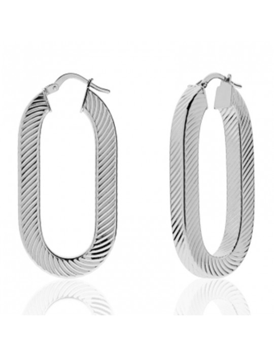 Unoaerre Earrings - Square - Oval Mesh-Square Tube-4EXO00399B-1AG