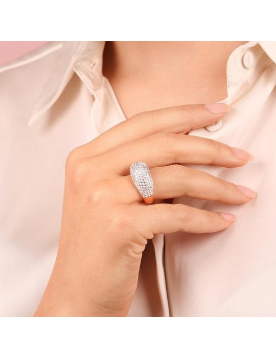 Anello Bronzallure Donna - Altissima con Pavè Cubic Zirconia - Misura 18 - 0