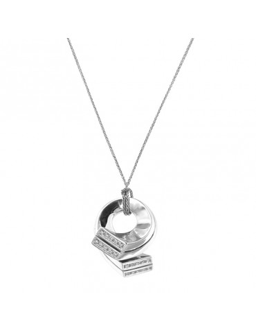 Chimento Women's Necklace - Tradition Gold in 18K White Gold with Pendant and White Diamonds - 0