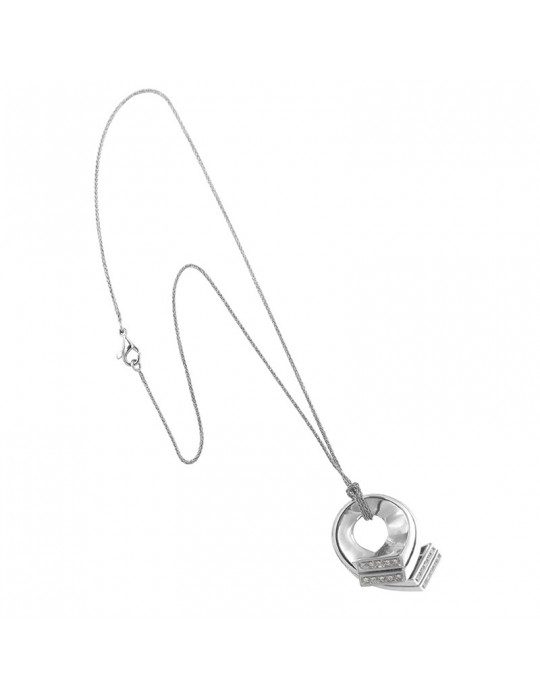 Chimento Women's Necklace - Tradition Gold in 18K White Gold with Pendant and White Diamonds - 0