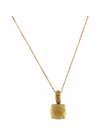Collana Chimento - Oro Giallo - Quarzo Citrino - Diamanti Yellow 0,19 ct - 1G06601W31450
