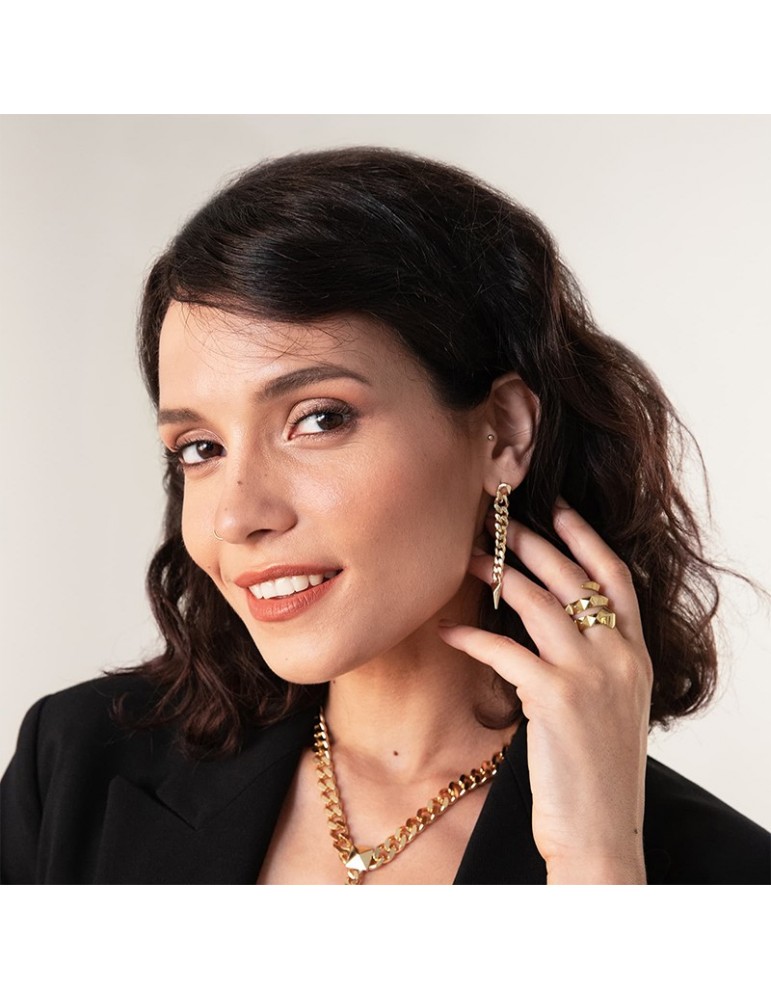 Orecchini Unoaerre - Piramidi - Lunghi - Gold - Pendente-8EXO0018G-1AR