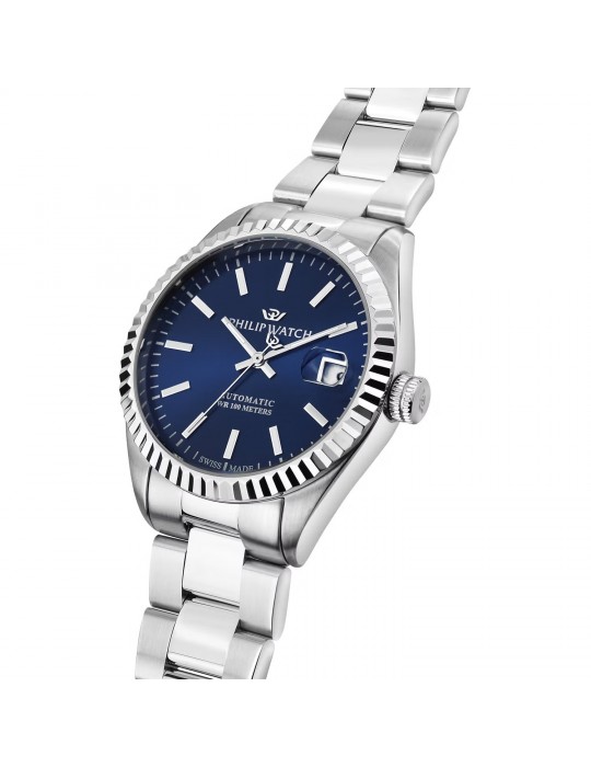 Philip Watch Men's Watch - Caribe Automatic Time and Date 39mm Blue - 0