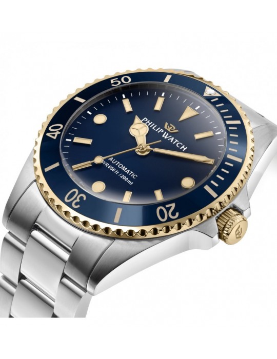 Philip Watch Men's Watch - Caribe Automatic 42mm Blue - Special Pack with Blue Strap - 0