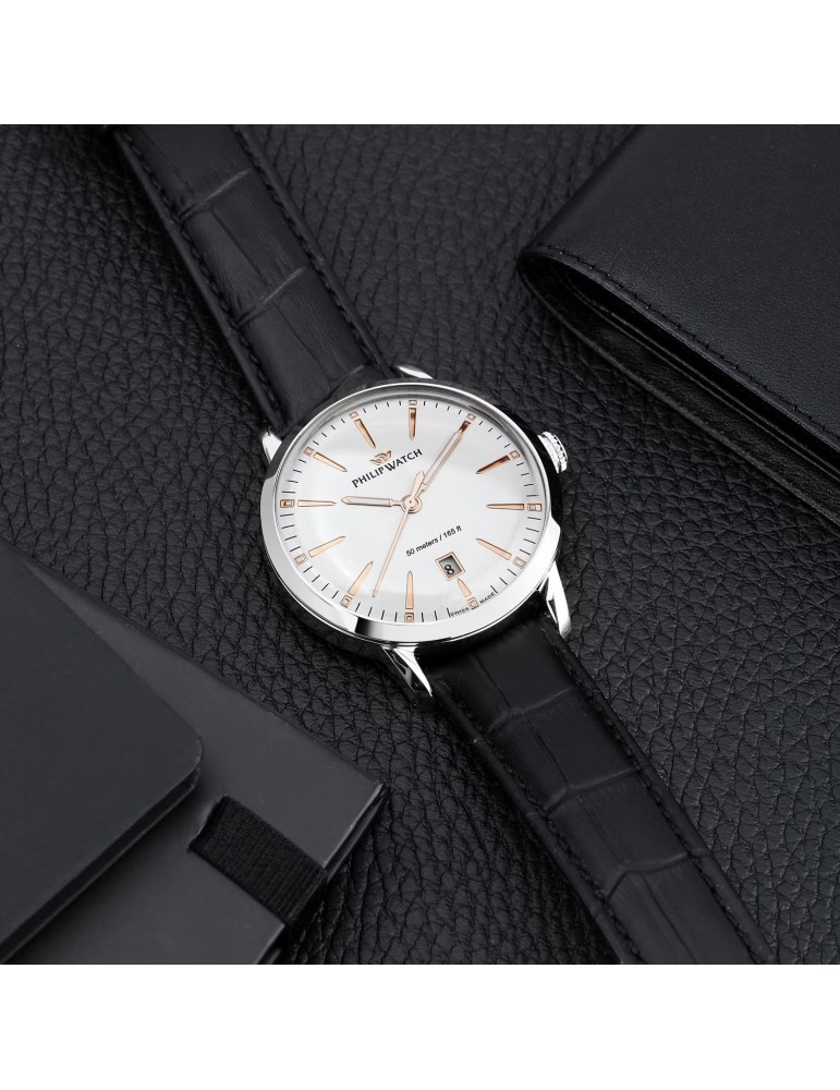 Orologio Philip Watch - Sunray - 39mm Bianco - Rose Gold - R8251180019