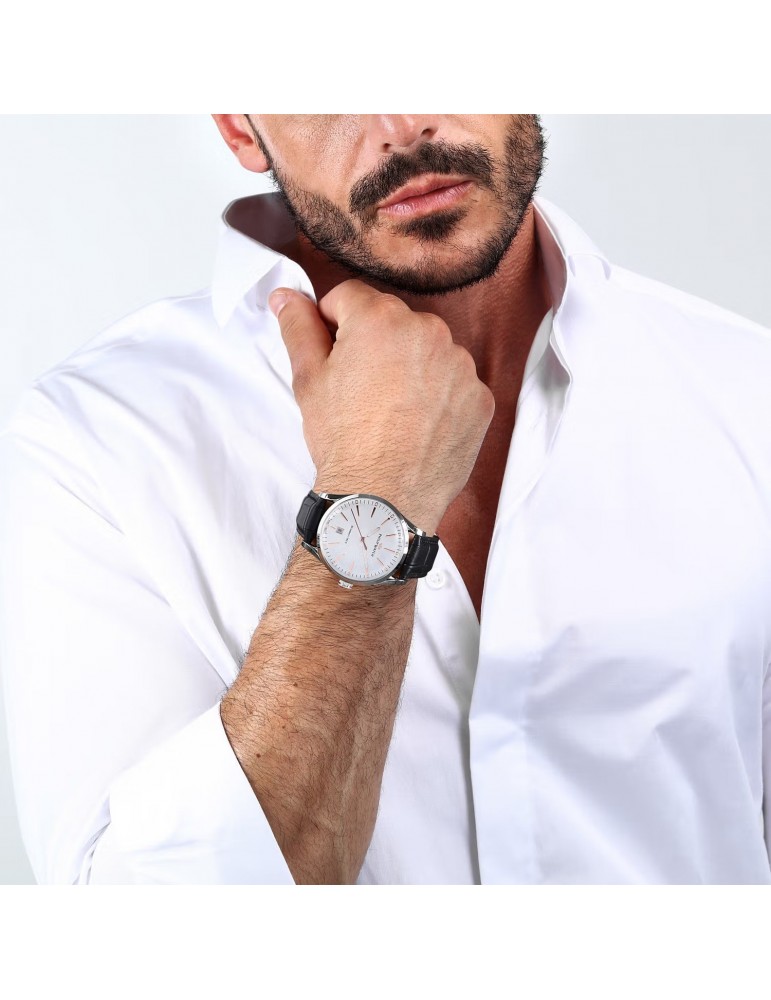 Philip Watch Men's Watch - Sunray Time and Date 39mm White Rose Gold - 0