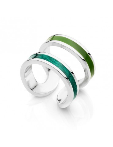 Unoaerre Ring - Colors - Open-Silver-Green Enamel-7EXA0010001B-1AR