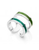 Unoaerre Ring - Colors - Open-Silver-Green Enamel-7EXA0010001B-1AR