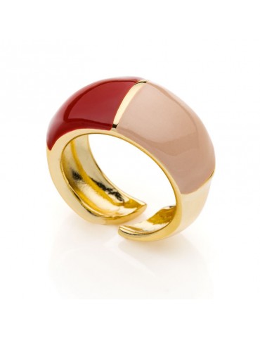 Anello Unoaerre - Colors - Bombato-Gold-Rosso e Beige-7EXA0020007G-1AR