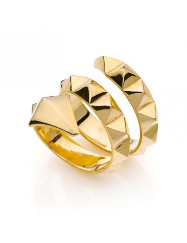 Anello Unoaerre - Piramidi -Tre Giri-Elementi Piramidali-8EXA0020G-1AR