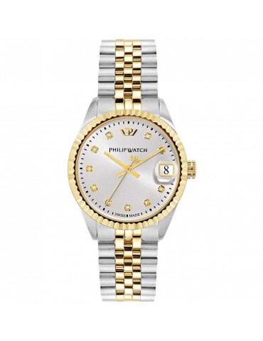 Philip Watch for Women - Caribe Time and Date 35mm Silver with Natural Diamonds - 0