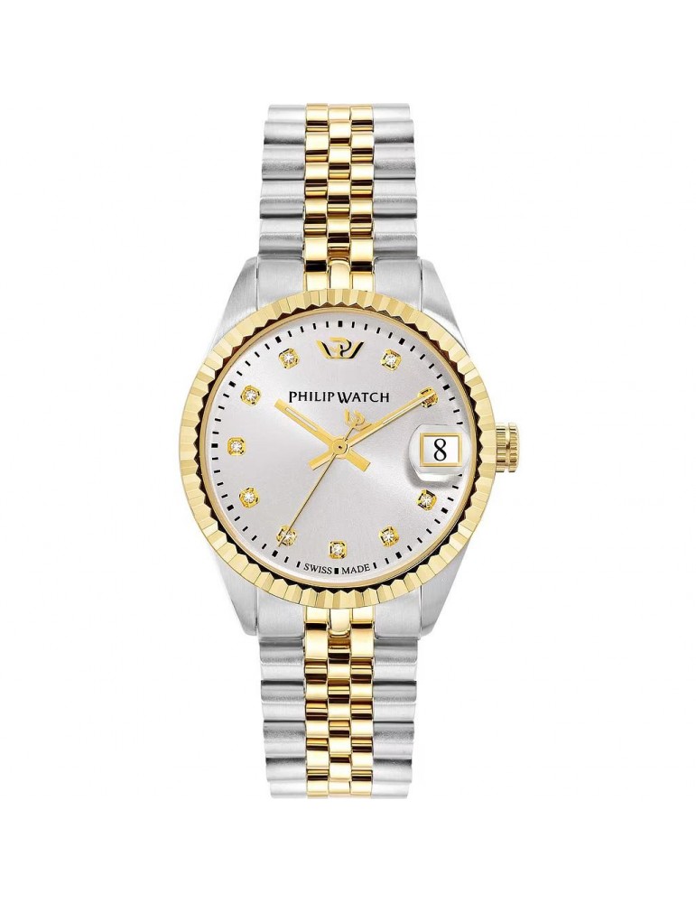 Philip Watch for Women - Caribe Time and Date 35mm Silver with Natural Diamonds - 0