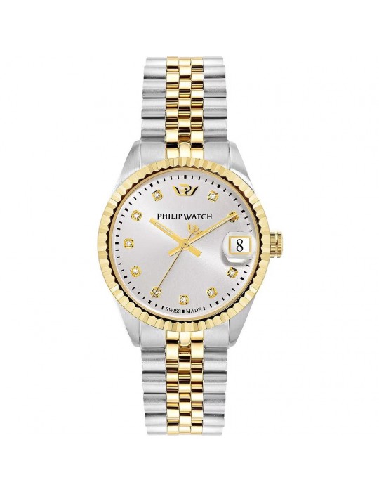 Orologio Philip Watch - Caribe - 35mm Argento - Diamanti - R8253597613
