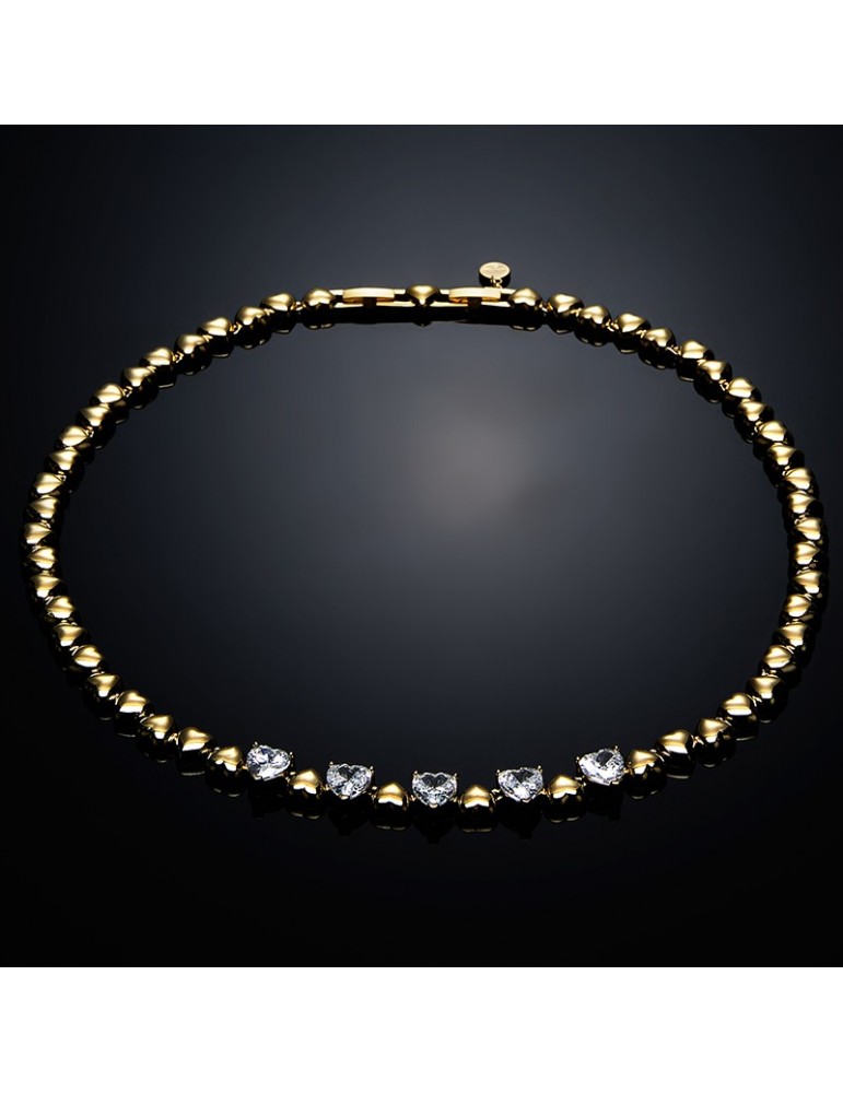 Chiara Ferragni Women's Necklace - Little Heart with White Zircons in the Heart - 0