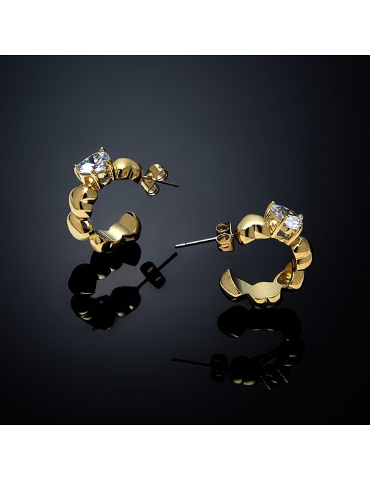 Piccoli Borchie Circolari In Oro Bianco Massiccio Da 9 Ct - Foto 8