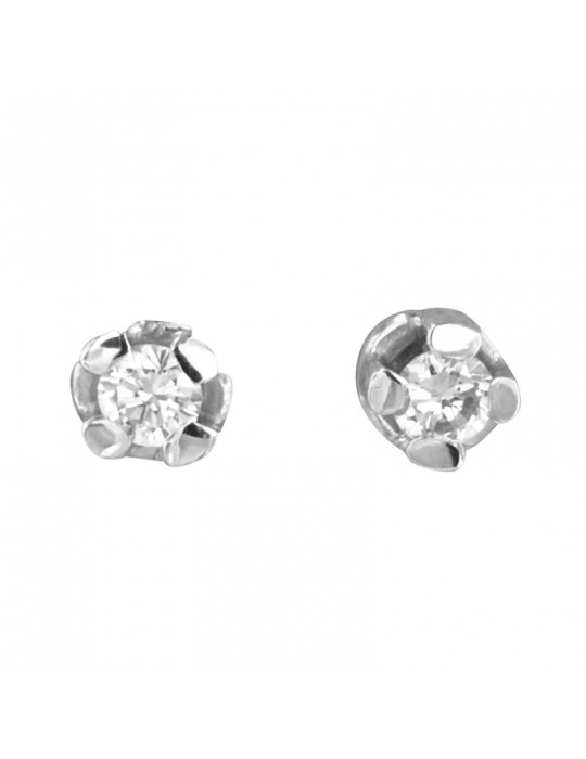Nimei Woman Earrings - Light Point in 18K White Gold with Natural Diamonds - 0