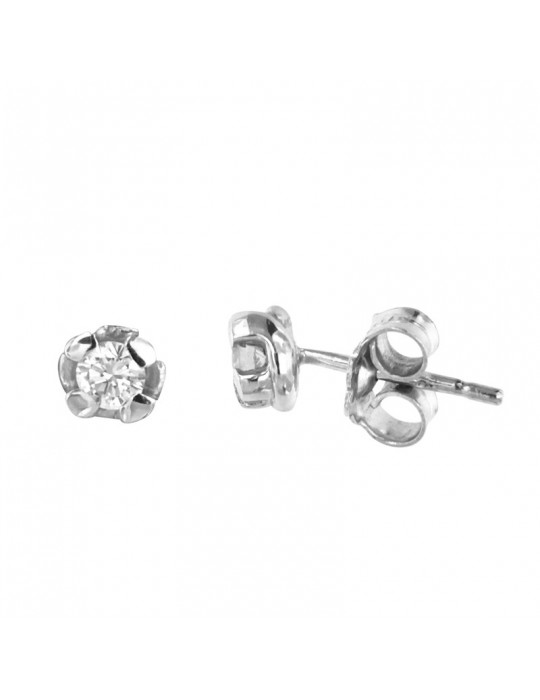 Nimei Woman Earrings - Light Point in 18K White Gold with Natural Diamonds - 0