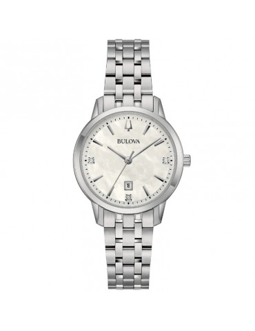 Bulova Ladies Watch - Sutton Time and Date 31 mm Mother of Pearl with Natural Diamonds - 0